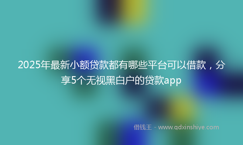 2025年最新小额贷款都有哪些平台可以借款，分享5个无视黑白户的贷款app
