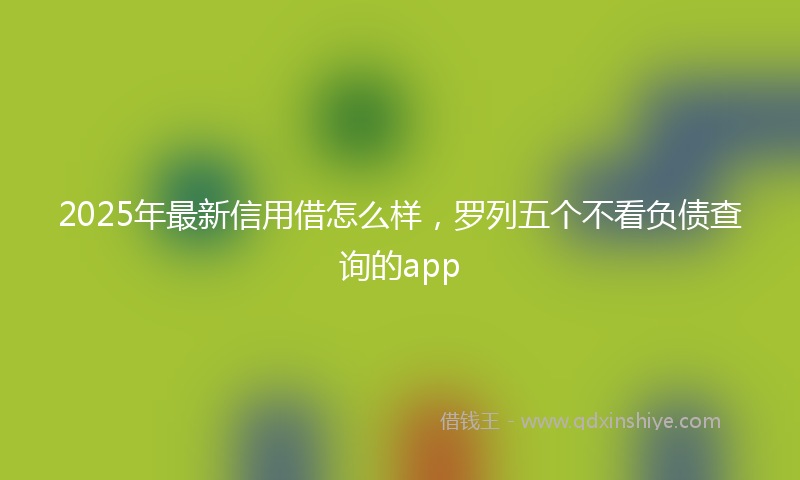 2025年最新信用借怎么样，罗列五个不看负债查询的app