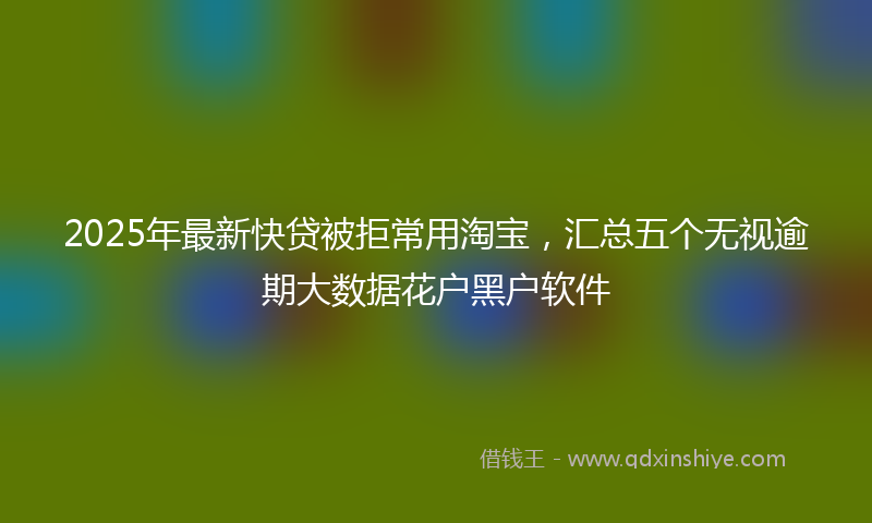 2025年最新快贷被拒常用淘宝，汇总五个无视逾期大数据花户黑户软件