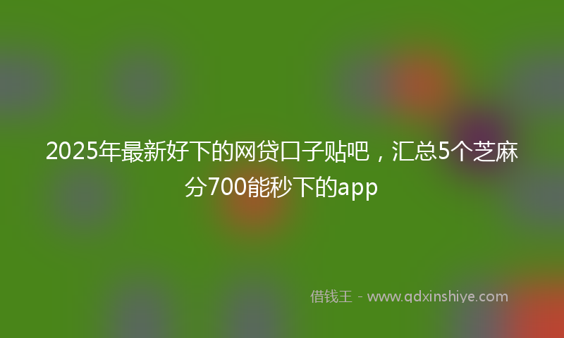 2025年最新好下的网贷口子贴吧，汇总5个芝麻分700能秒下的app