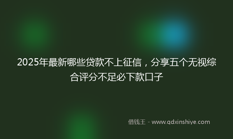 2025年最新哪些贷款不上征信，分享五个无视综合评分不足必下款口子
