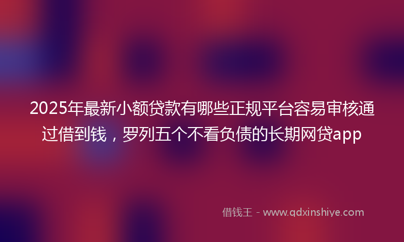 2025年最新小额贷款有哪些正规平台容易审核通过借到钱，罗列五个不看负债的长期网贷app