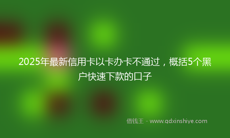 2025年最新信用卡以卡办卡不通过，概括5个黑户快速下款的口子