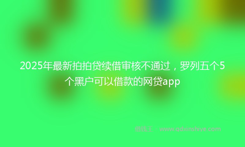 2025年最新拍拍贷续借审核不通过，罗列五个5个黑户可以借款的网贷app