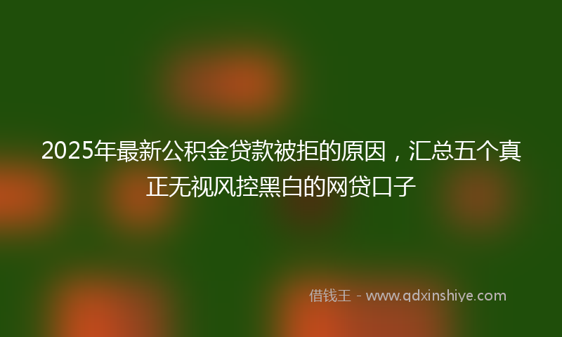 2025年最新公积金贷款被拒的原因，汇总五个真正无视风控黑白的网贷口子