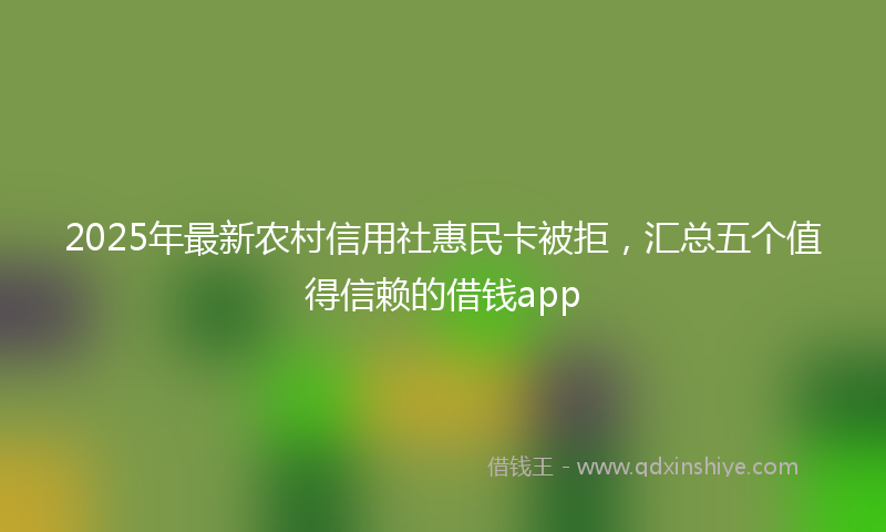 2025年最新农村信用社惠民卡被拒，汇总五个值得信赖的借钱app