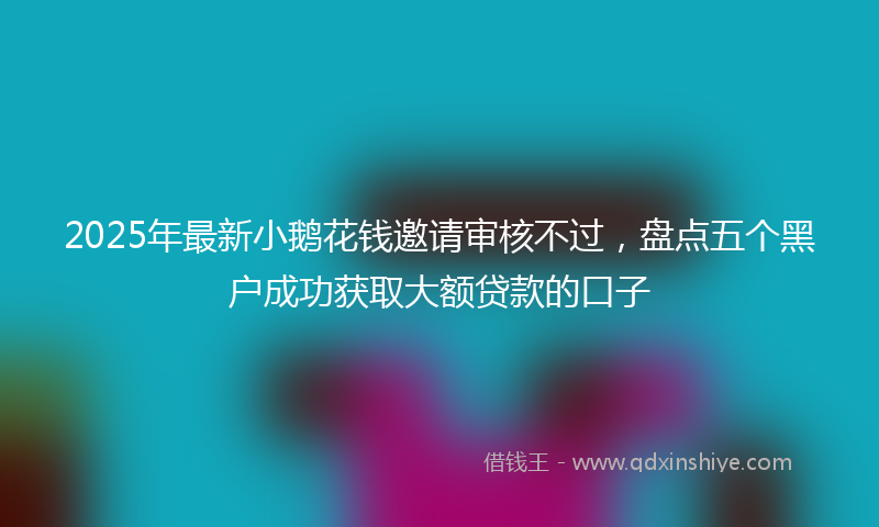 2025年最新小鹅花钱邀请审核不过，盘点五个黑户成功获取大额贷款的口子