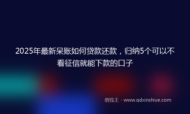 2025年最新呆账如何贷款还款，归纳5个可以不看征信就能下款的口子