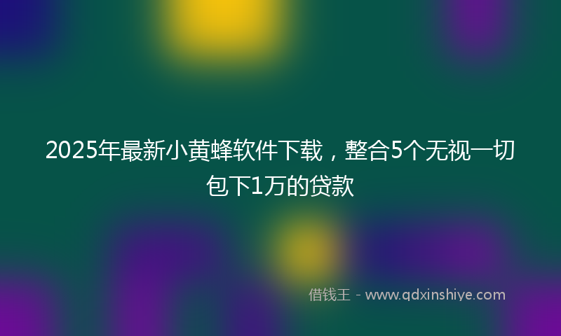 2025年最新小黄蜂软件下载，整合5个无视一切包下1万的贷款