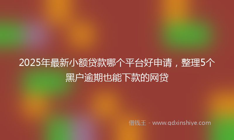 2025年最新小额贷款哪个平台好申请，整理5个黑户逾期也能下款的网贷