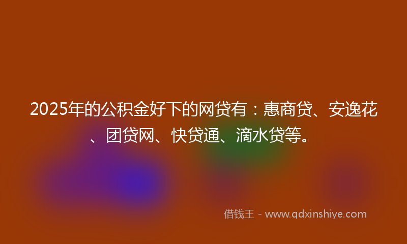 2025年的公积金好下的网贷有：惠商贷、安逸花、团贷网、快贷通、滴水贷等。