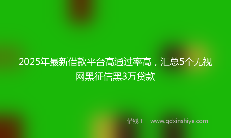 2025年最新借款平台高通过率高，汇总5个无视网黑征信黑3万贷款