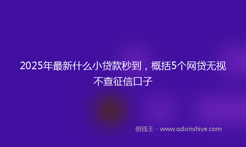 2025年最新什么小贷款秒到，概括5个网贷无视不查征信口子