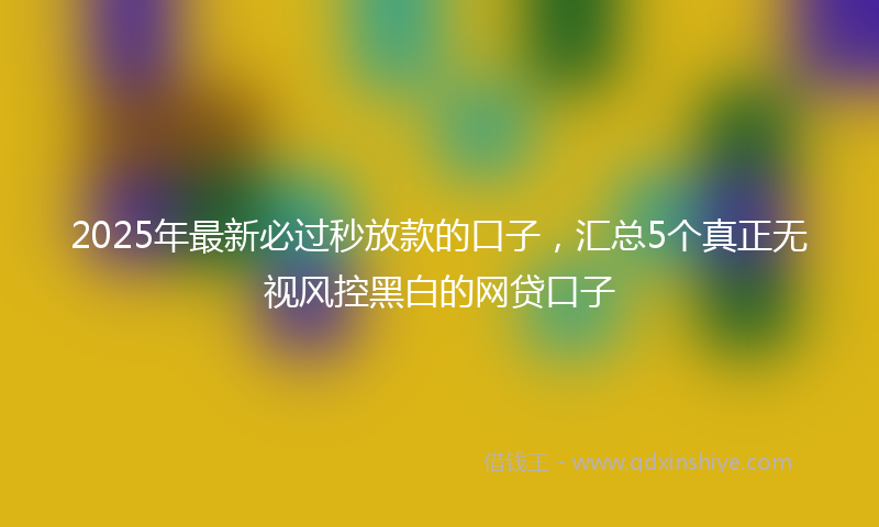 2025年最新必过秒放款的口子，汇总5个真正无视风控黑白的网贷口子