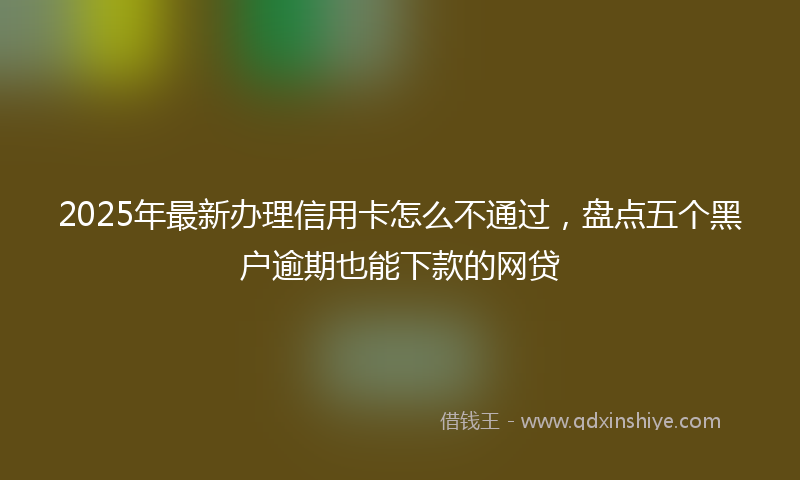 2025年最新办理信用卡怎么不通过，盘点五个黑户逾期也能下款的网贷