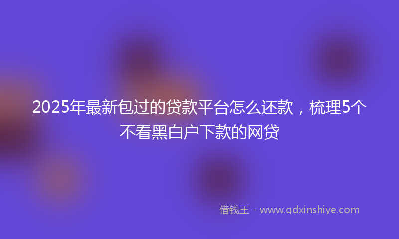 2025年最新包过的贷款平台怎么还款，梳理5个不看黑白户下款的网贷
