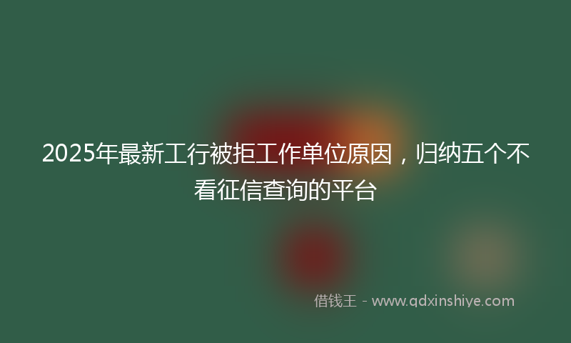 2025年最新工行被拒工作单位原因，归纳五个不看征信查询的平台