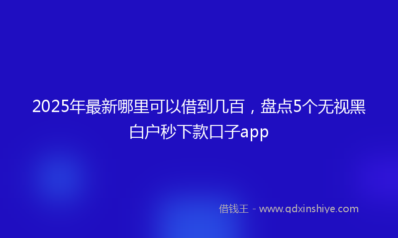 2025年最新哪里可以借到几百，盘点5个无视黑白户秒下款口子app