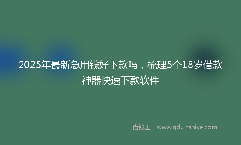 2025年最新急用钱好下款吗，梳理5个18岁借款神器快速下款软件