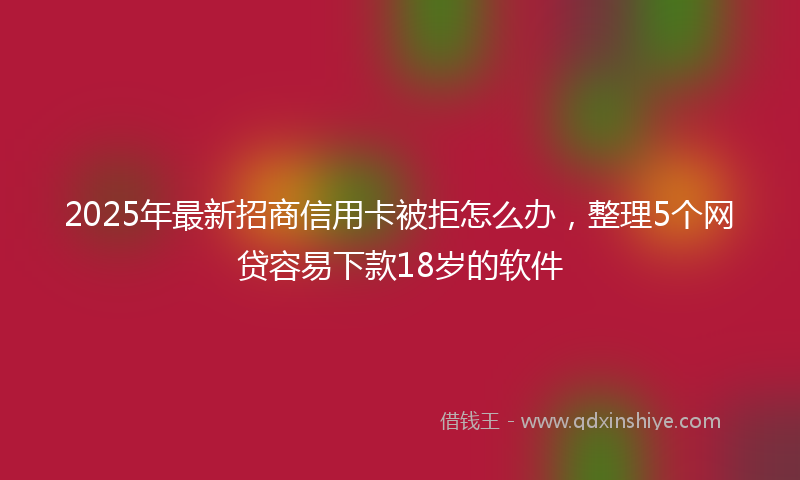 2025年最新招商信用卡被拒怎么办，整理5个网贷容易下款18岁的软件