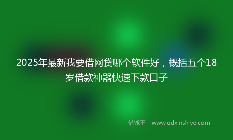 2025年最新我要借网贷哪个软件好，概括五个18岁借款神器快速下款口子
