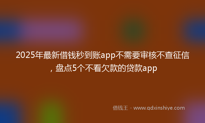 2025年最新借钱秒到账app不需要审核不查征信，盘点5个不看欠款的贷款app
