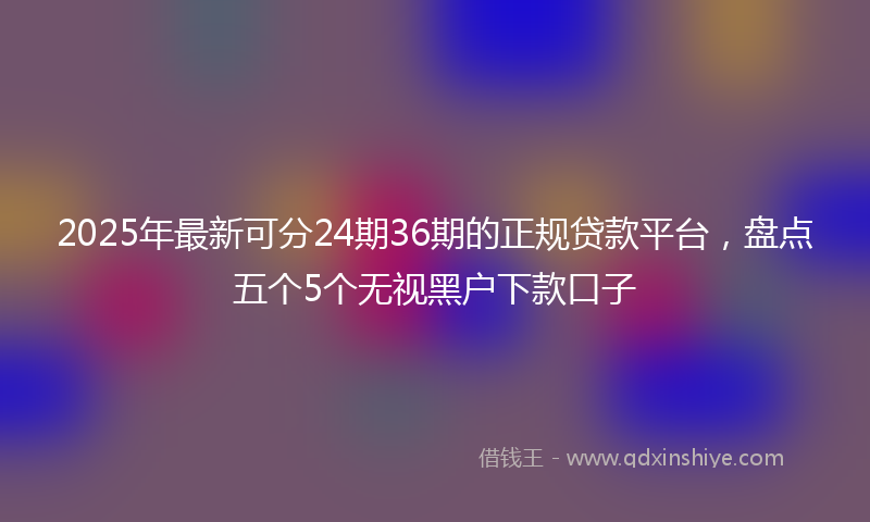 2025年最新可分24期36期的正规贷款平台，盘点五个5个无视黑户下款口子