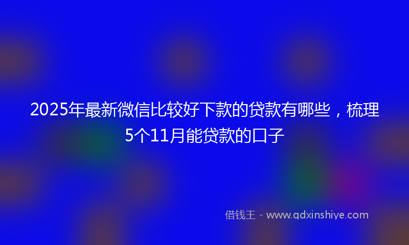 2025年最新微信比较好下款的贷款有哪些，梳理5个11月能贷款的口子