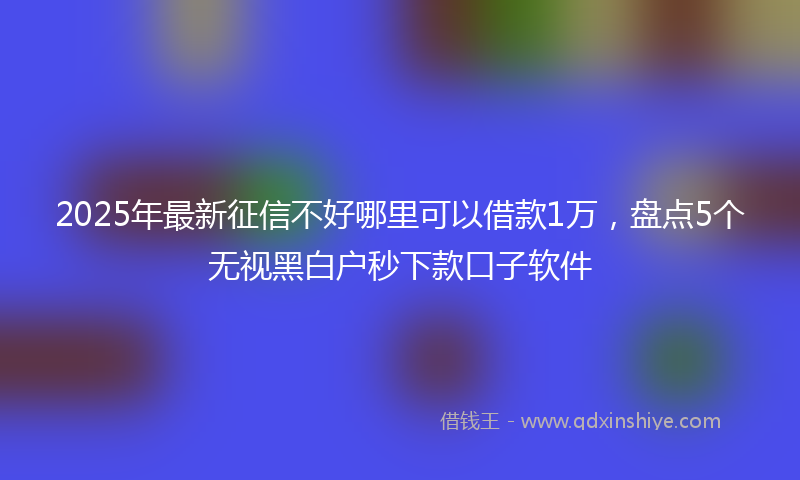 2025年最新征信不好哪里可以借款1万，盘点5个无视黑白户秒下款口子软件