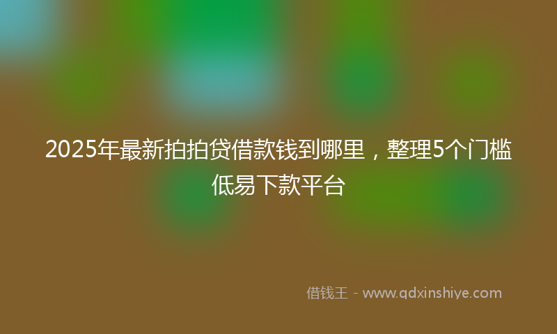 2025年最新拍拍贷借款钱到哪里，整理5个门槛低易下款平台