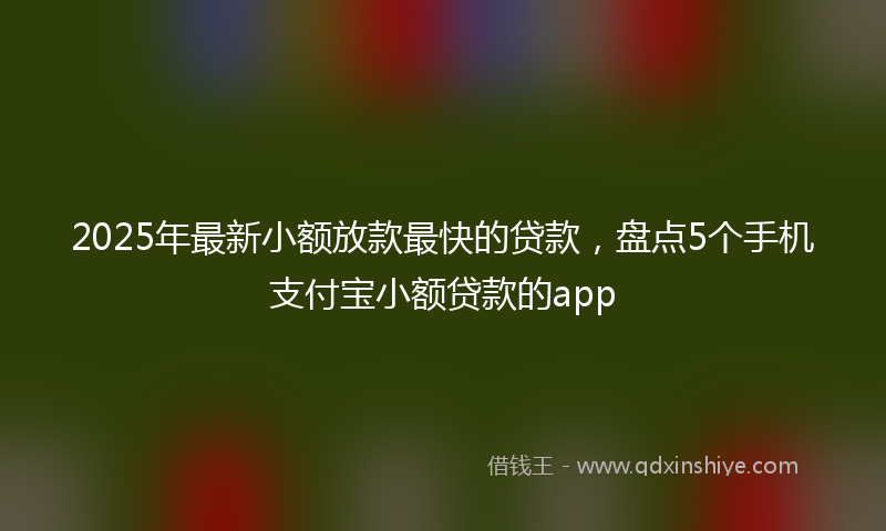 2025年最新小额放款最快的贷款，盘点5个手机支付宝小额贷款的app