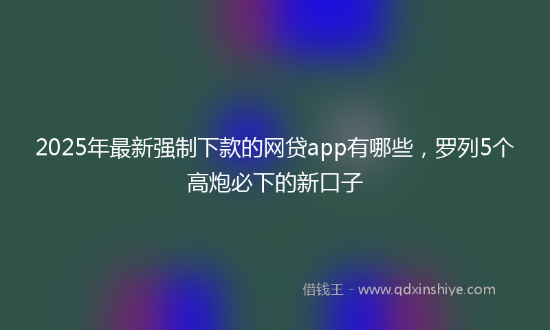 2025年最新强制下款的网贷app有哪些，罗列5个高炮必下的新口子
