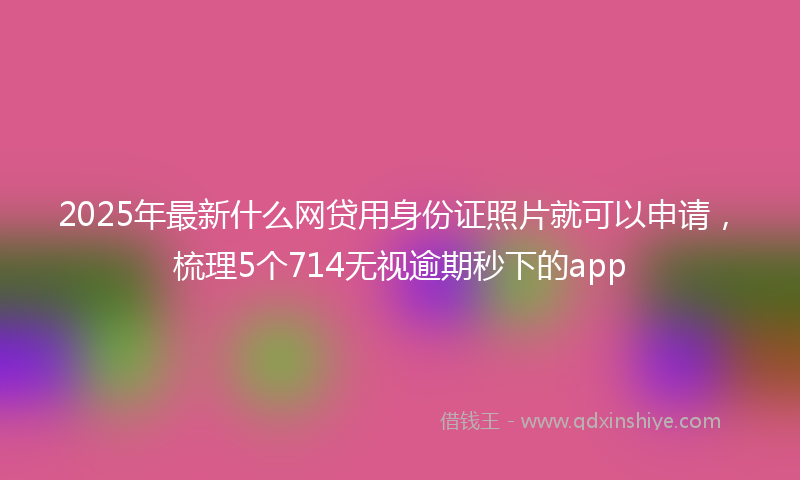 2025年最新什么网贷用身份证照片就可以申请，梳理5个714无视逾期秒下的app