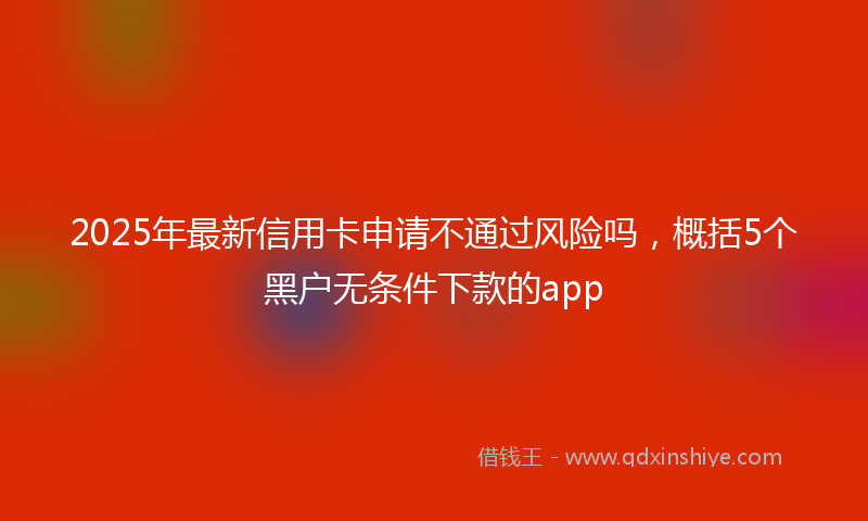 2025年最新信用卡申请不通过风险吗，概括5个黑户无条件下款的app