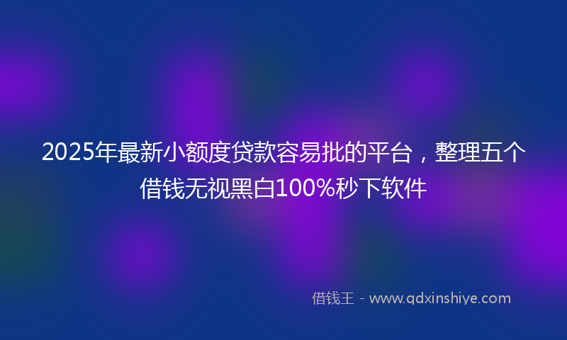 2025年最新小额度贷款容易批的平台，整理五个借钱无视黑白100%秒下软件