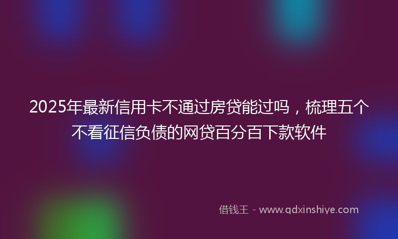 2025年最新信用卡不通过房贷能过吗，梳理五个不看征信负债的网贷百分百下款软件
