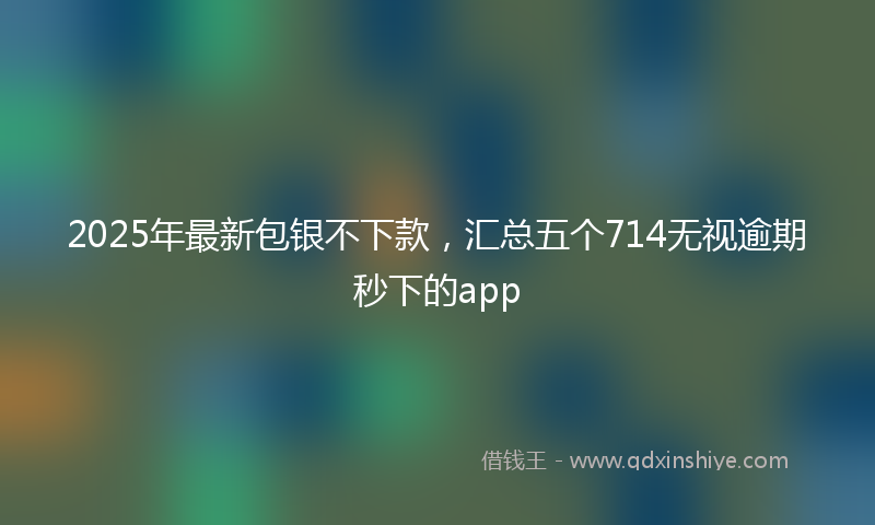 2025年最新包银不下款，汇总五个714无视逾期秒下的app