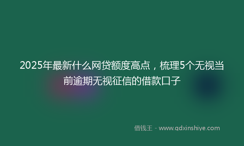 2025年最新什么网贷额度高点，梳理5个无视当前逾期无视征信的借款口子