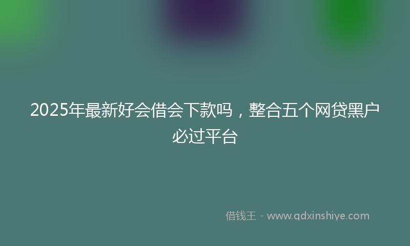 2025年最新好会借会下款吗，整合五个网贷黑户必过平台