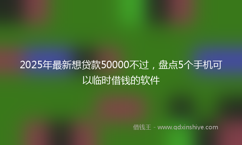 2025年最新想贷款50000不过，盘点5个手机可以临时借钱的软件