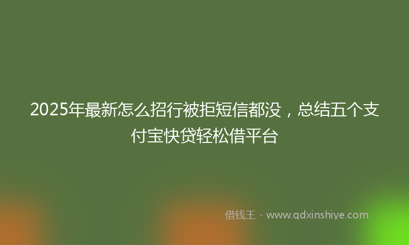 2025年最新怎么招行被拒短信都没，总结五个支付宝快贷轻松借平台