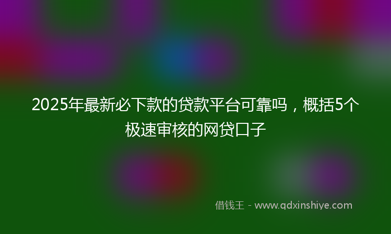 2025年最新必下款的贷款平台可靠吗，概括5个极速审核的网贷口子