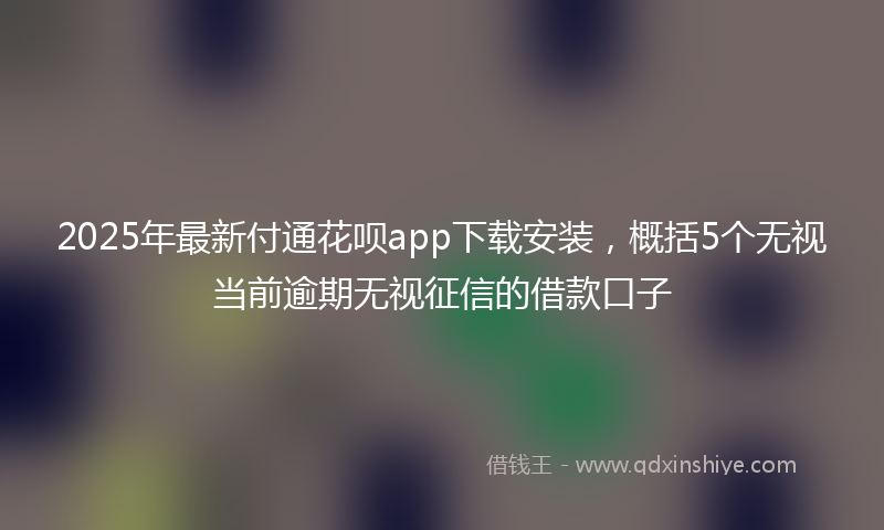 2025年最新付通花呗app下载安装，概括5个无视当前逾期无视征信的借款口子