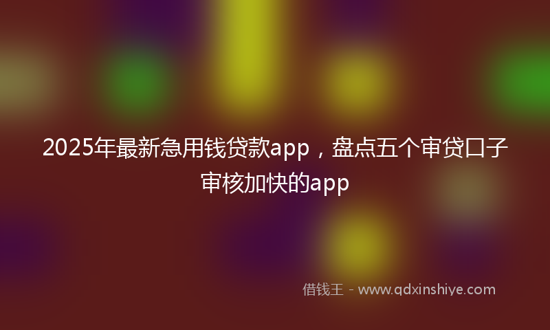 2025年最新急用钱贷款app，盘点五个审贷口子审核加快的app