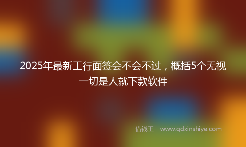 2025年最新工行面签会不会不过，概括5个无视一切是人就下款软件