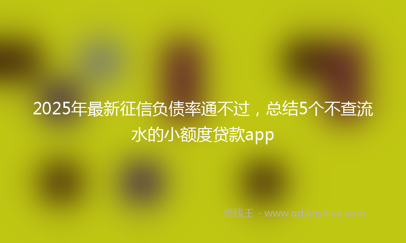 2025年最新征信负债率通不过，总结5个不查流水的小额度贷款app
