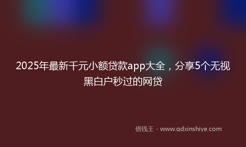 2025年最新千元小额贷款app大全，分享5个无视黑白户秒过的网贷