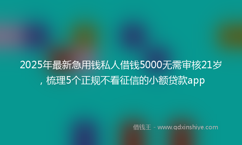 2025年最新急用钱私人借钱5000无需审核21岁，梳理5个正规不看征信的小额贷款app