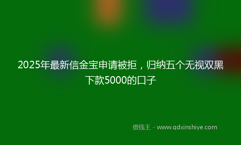 2025年最新信金宝申请被拒，归纳五个无视双黑下款5000的口子