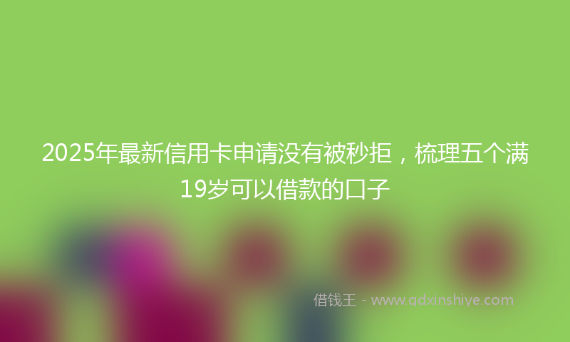 2025年最新信用卡申请没有被秒拒，梳理五个满19岁可以借款的口子